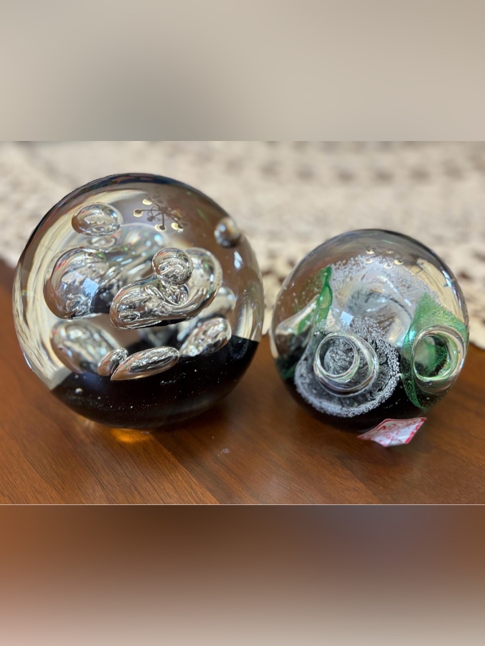 Vintage Large Glass Paperweights